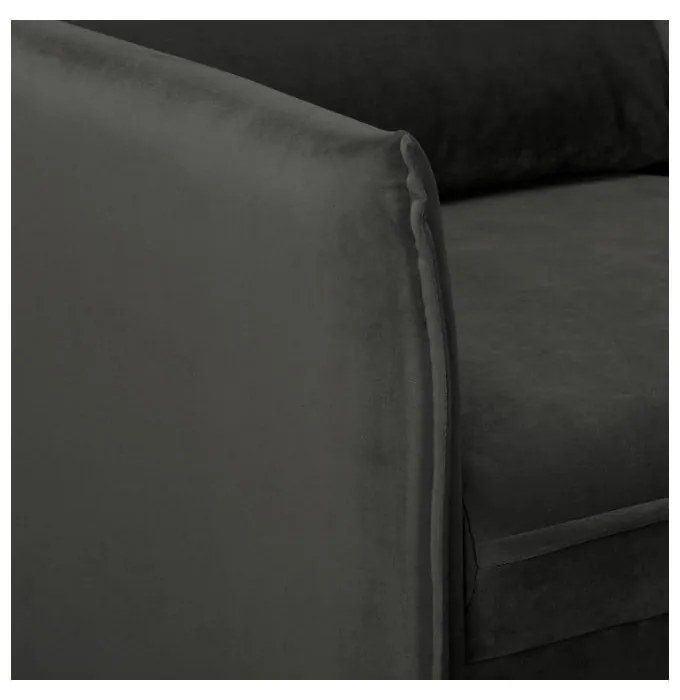 Ciemnoszara aksamitna sofa 138 cm Juli – Ropez