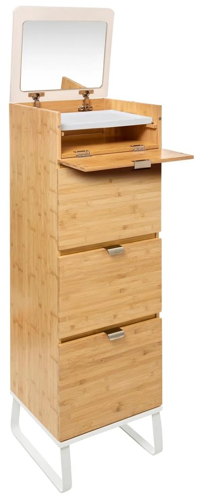 Komoda na kosmetyki Levia, z lustrem, chiffonier, bieliźniarka, wys.130 cm