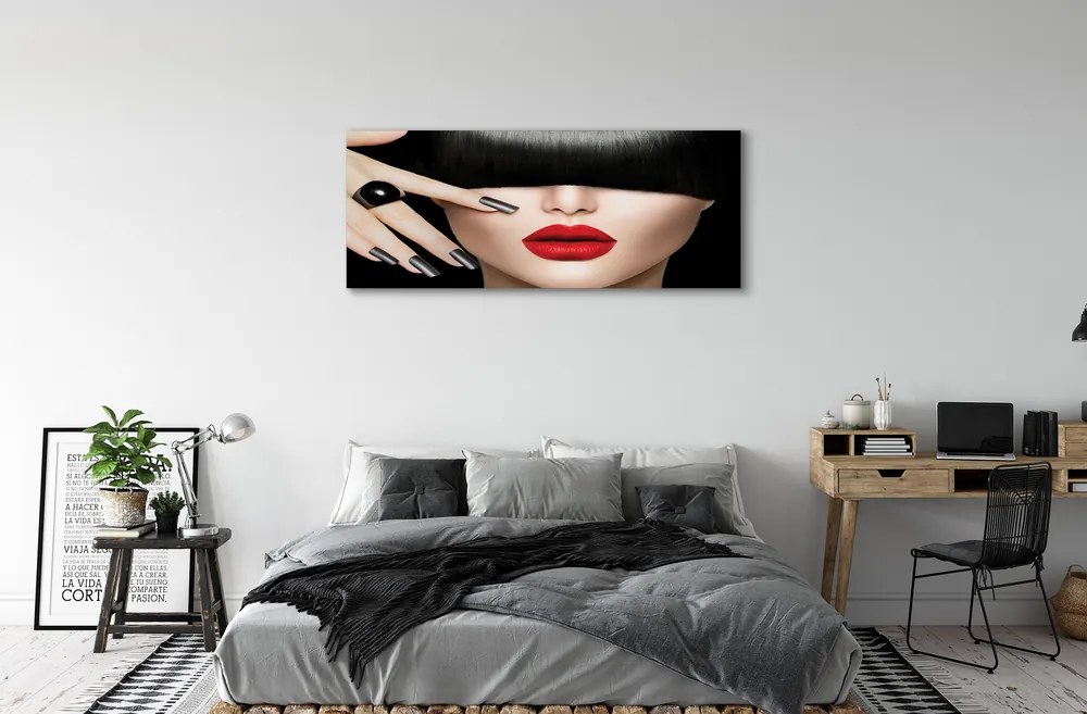 Obraz canvas na ścianę Kobieta z Czerwonymi Ustami