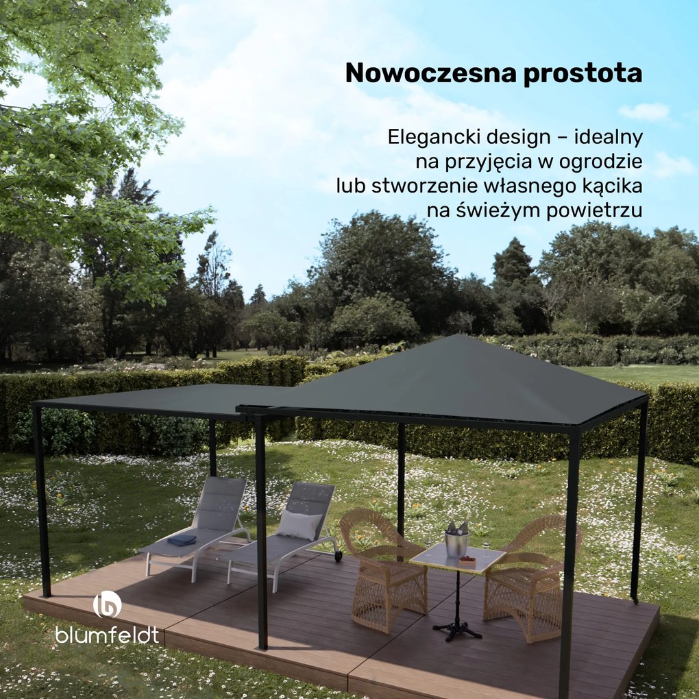 Blumfeldt Rozsuwana altana ogrodowa ShadeMax - ciemnoszara