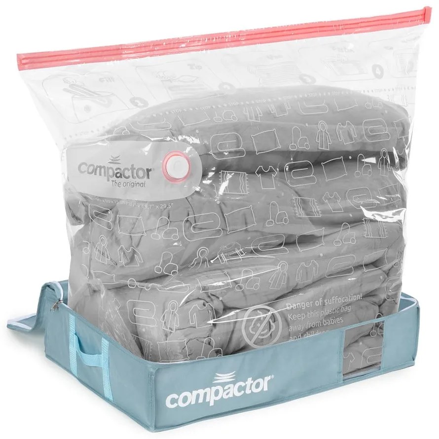 Plastikowy pojemnik próżniowy pod łóżko 65x45x15,5 cm Blue Edition – Compactor