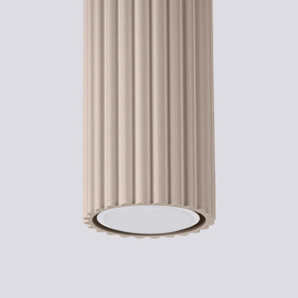 Plafon KARBON 60 taupe ryflowany SOLLUX  LIGHTING