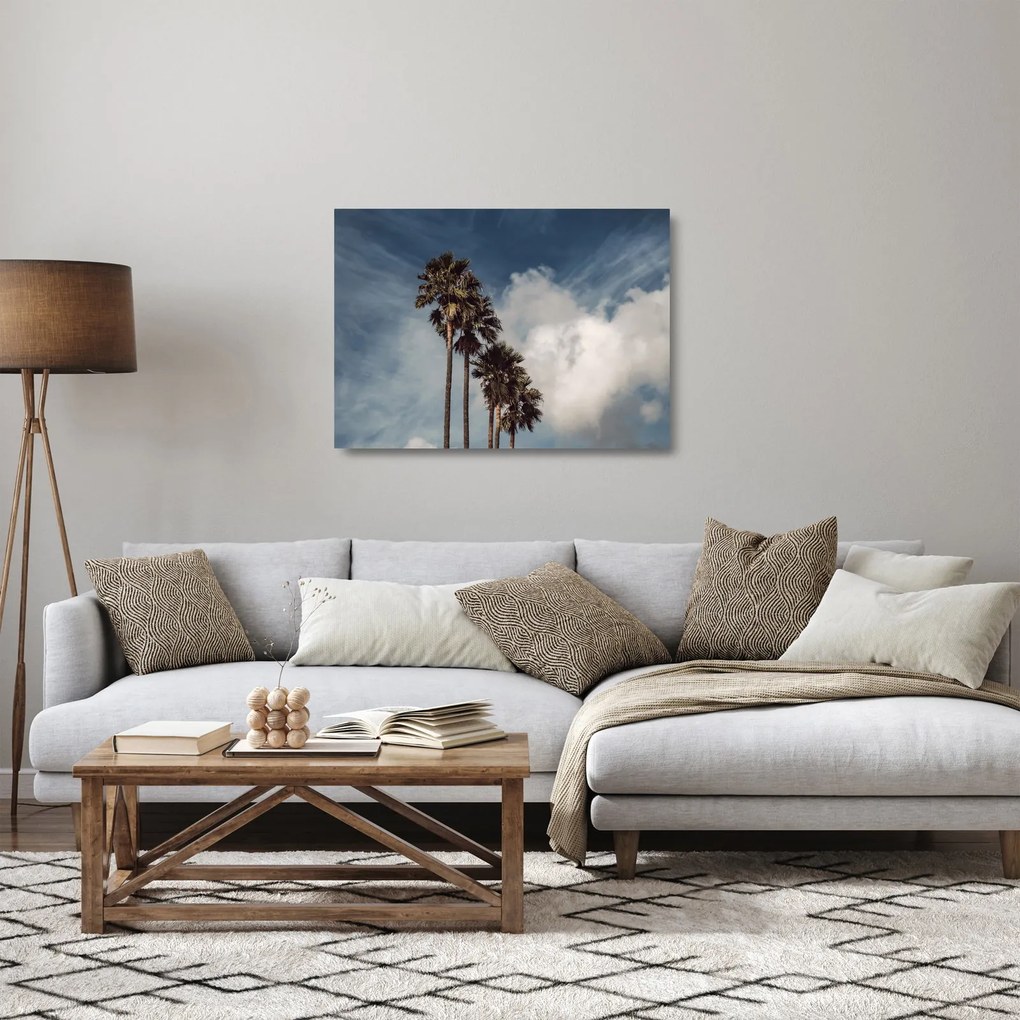 Obraz na szkle - Palmowy dramat (70x50 cm)