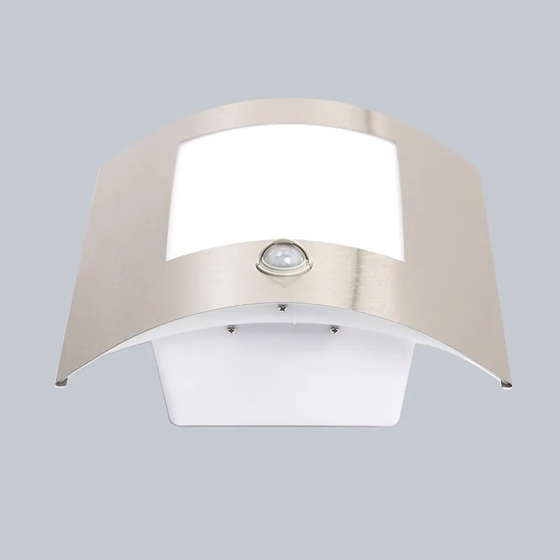Zewnetrzna Nowoczesna lampa ścienna zewnętrzna ze stali ze czujnikiem ruchu IP44 - Emmerald 1 Nowoczesny Oswietlenie zewnetrzne