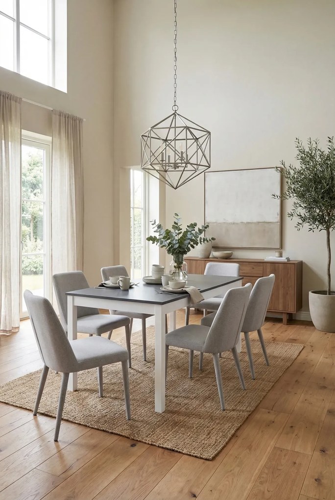 Biało-szary sosnowy stół W8-E80