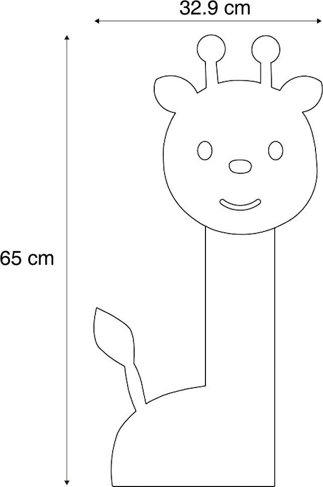 Dziecięca lampa ścienna pomarańczowa z LED z 3-stopniowym ściemnianiem - Gigi Żyrafa