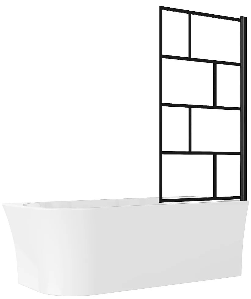 Wanna z prysznicem biała z obrotowym parawanem - 201 l - Prawostronna - PONTICOLA