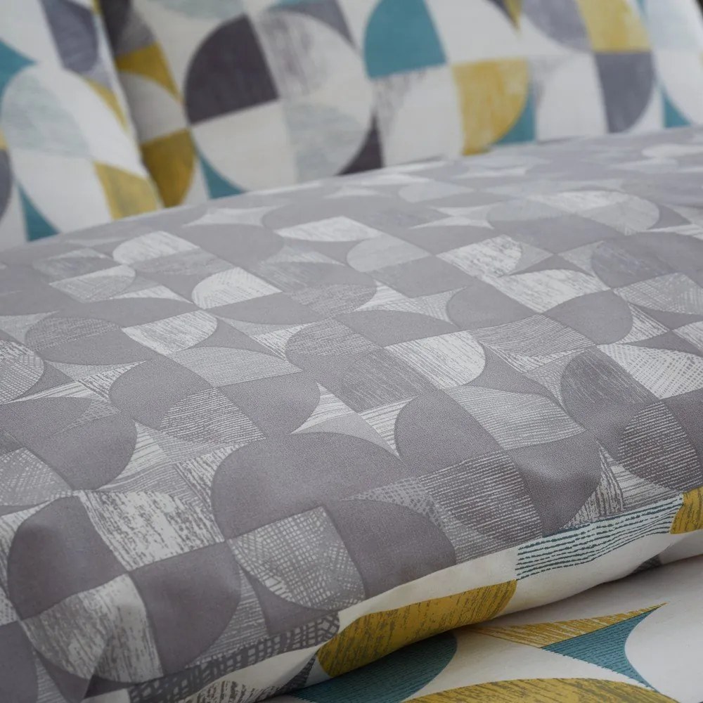 Szara pościel dwuosobowa 230x220 cm Retro Circles – Catherine Lansfield