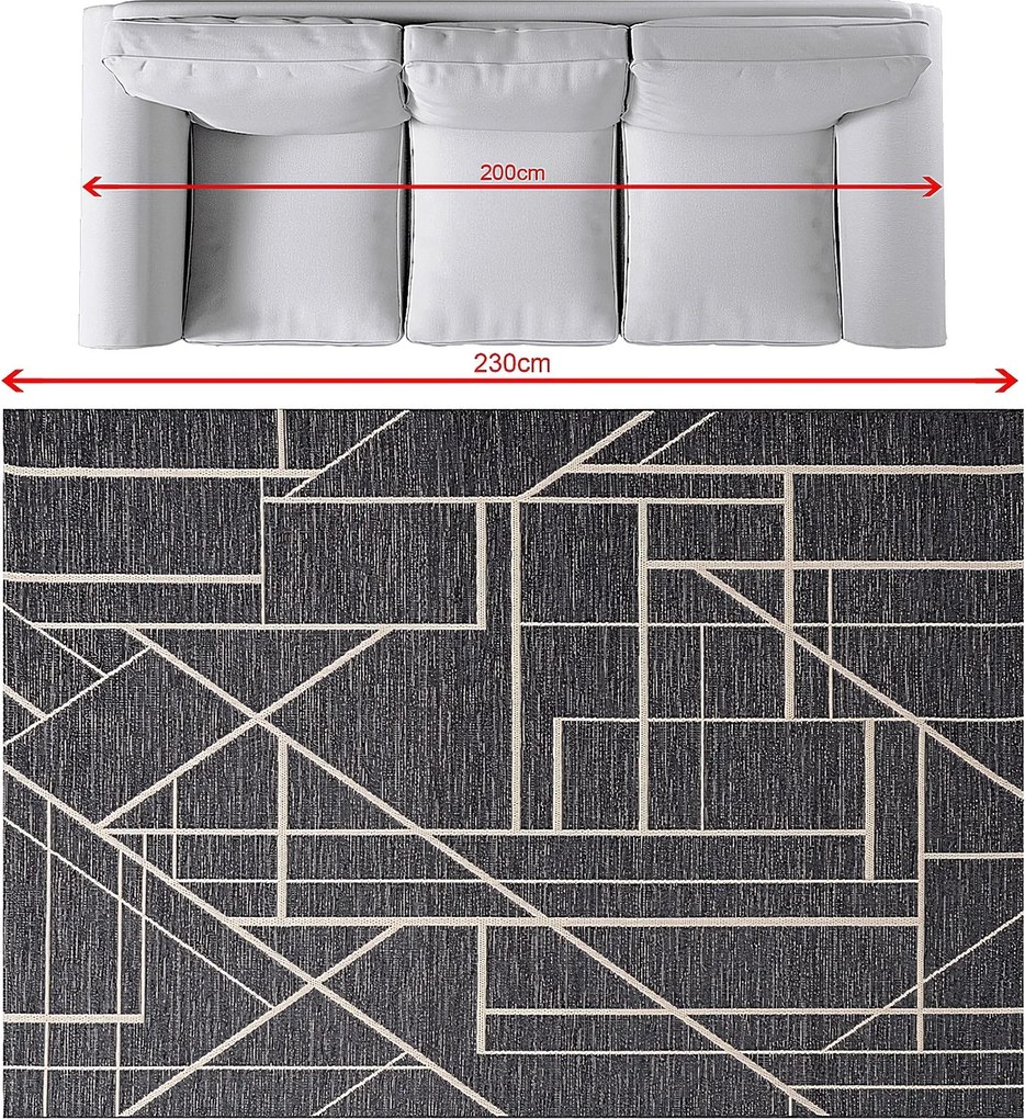 Dywan Velvet beige/petrol blue 160x230cm