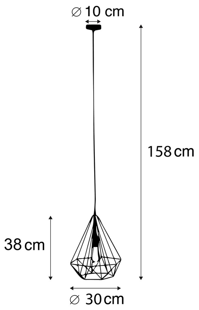 Inteligentna lampa wisząca industrialna złota z WiFi ST64 - Carcass