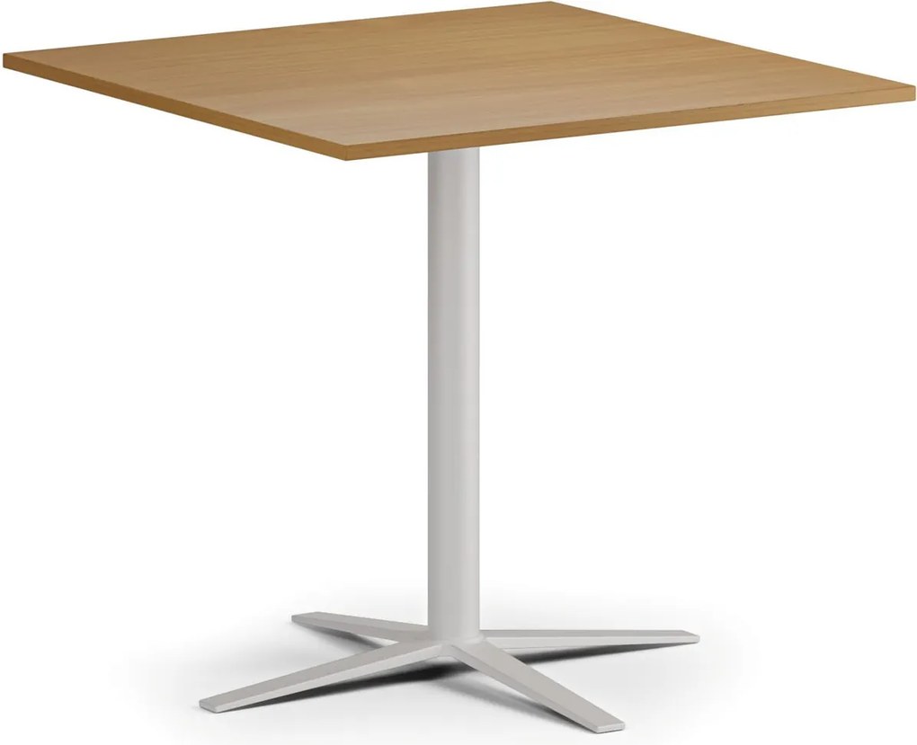 Stolik kawowy AURA, 60x60 cm, biała podstawa, buk