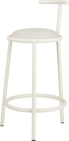 Beżowy metalowy hoker (wysokość siedziska 68 cm) Hogo – noo.ma