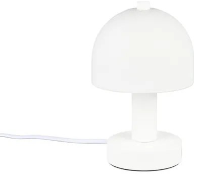 Biała lampa stołowa ze szklanym kloszem (wysokość 19 cm) Glenn – Trio