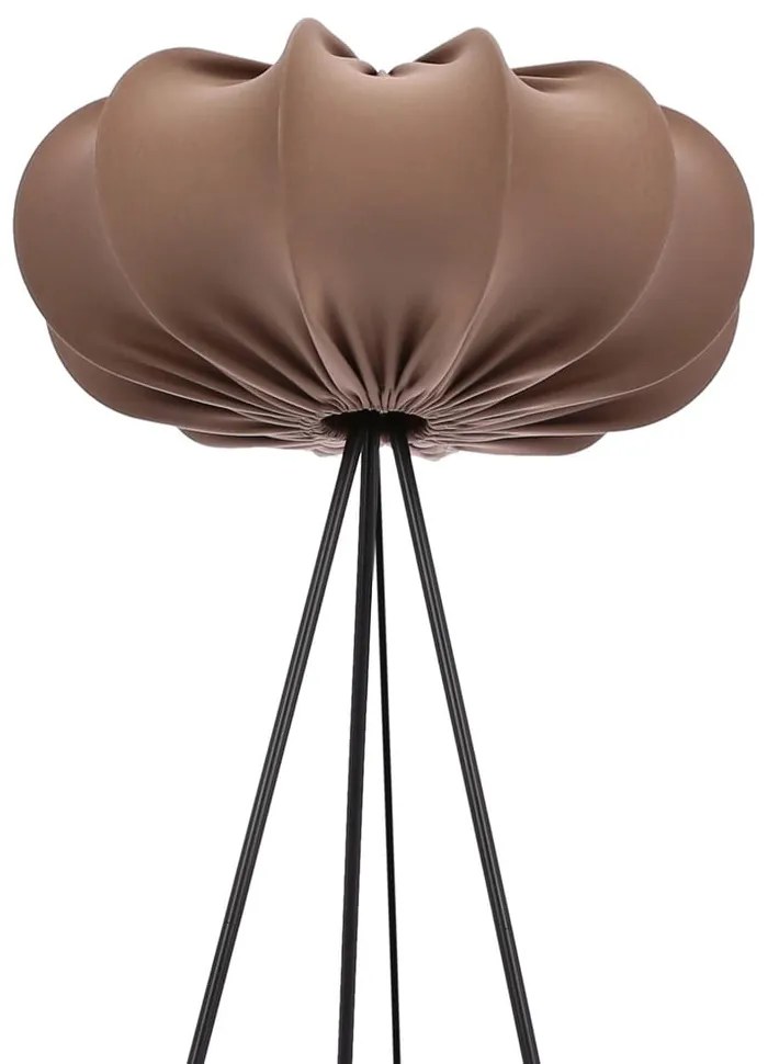 Brązowa lampa stojąca z tekstylnym kloszem (wysokość 147 cm) Cafee – Candellux Lighting