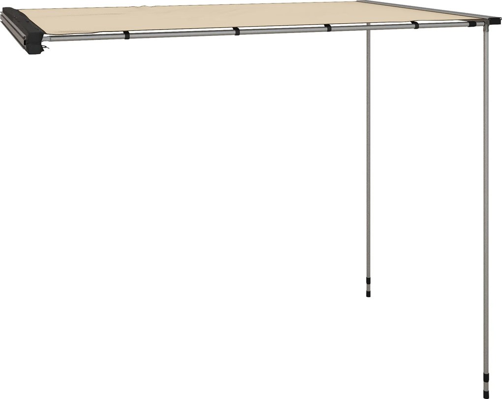 Outsunny Markiza boczna samochodowa, regulowana wysokość, 160 x 250 x 125-225 cm, Khaki