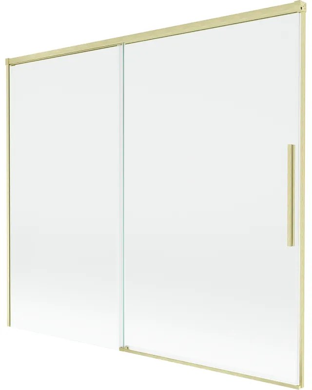 Mexen Rox parawan nawannowy 2-skrzydłowy rozsuwany 180 x 150 cm, transparent, złoty szczotkowany - 8C9-180-001-55-00