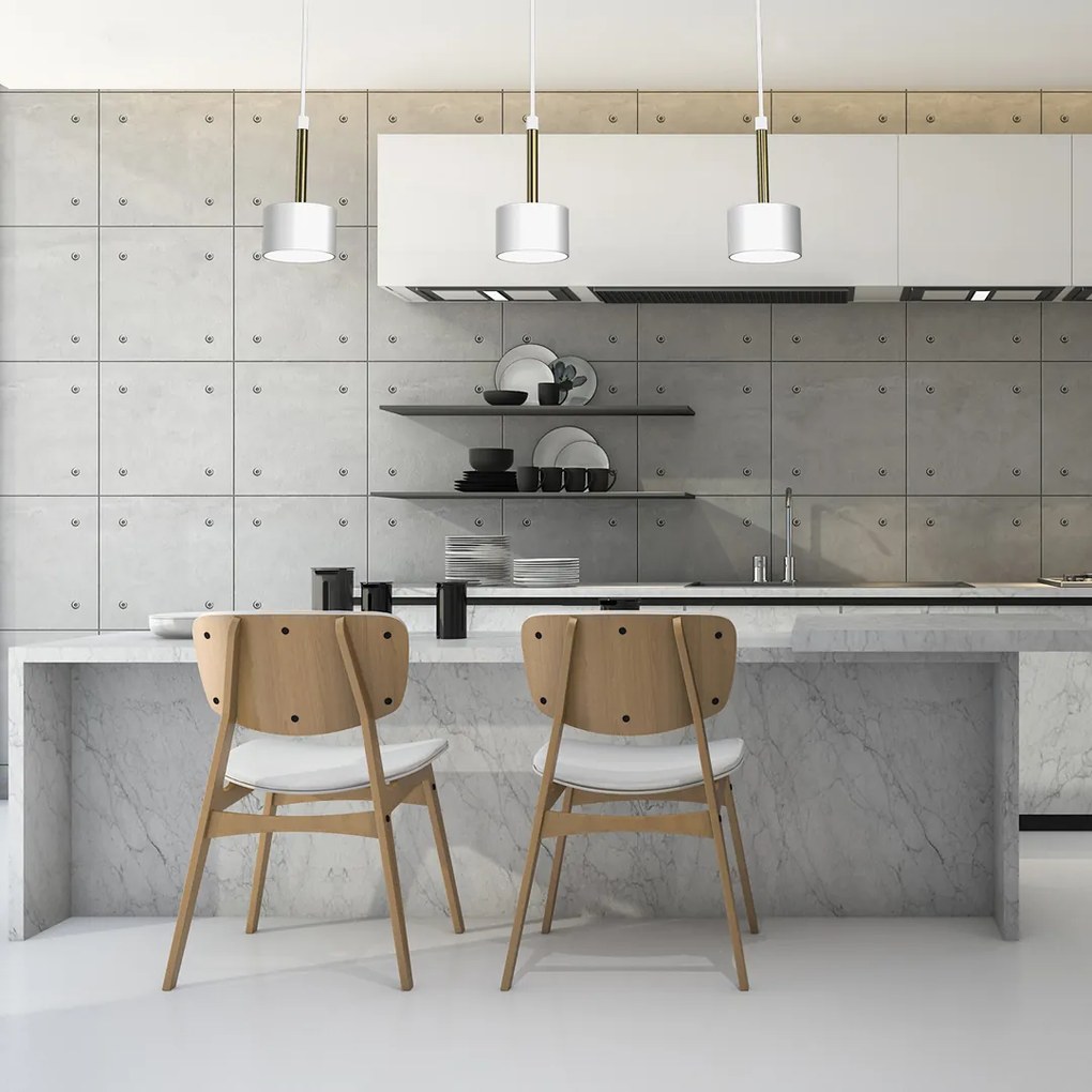 Lampa wisząca ARENA WHITE/GOLD 3xGX53, potrójna, na listwie biała