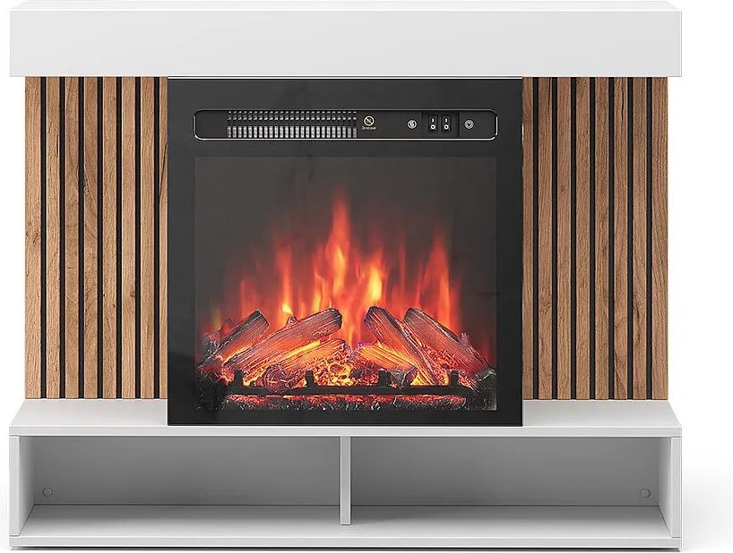 Kominek elektryczny biały 100x25x80 lynea