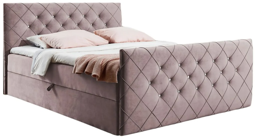 Różowe łóżko kontynentalne w stylu glamour 5 rozmiarów F9-P12