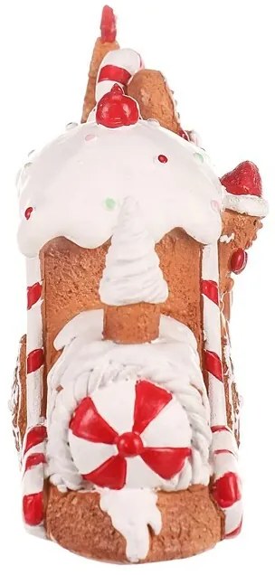 Dekoracja świąteczna Piernikowy pociąg z dwoma wagonikami, poliresin