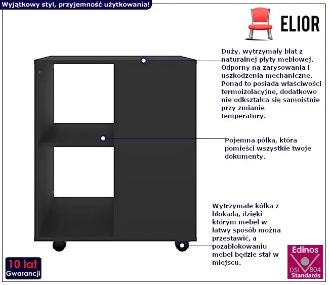 Czarny kontener do biurka M1-C31
