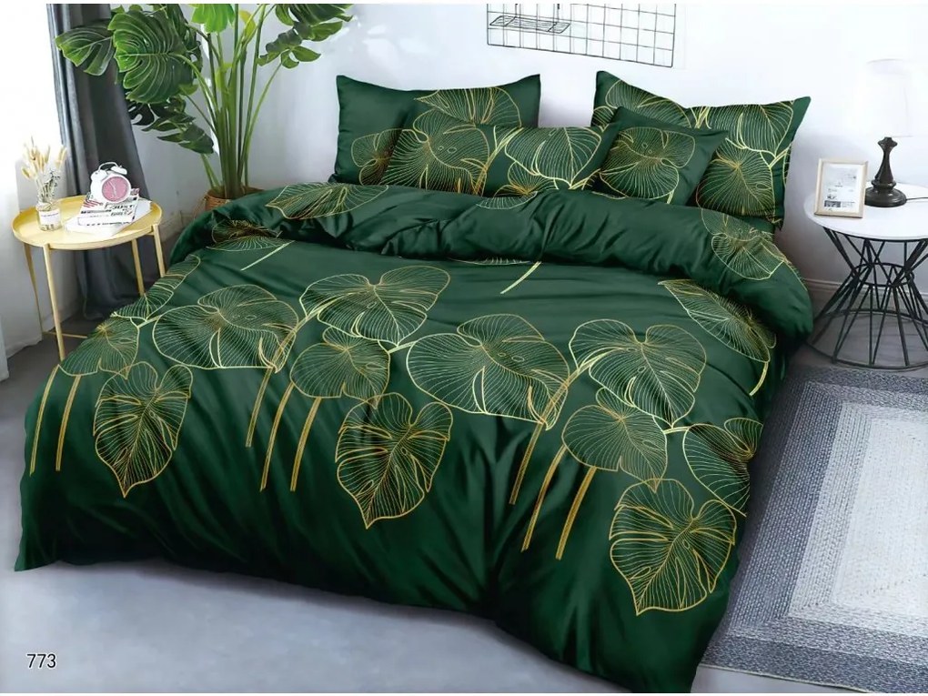 PrzytulneMieszkanie.pl PrzytulneMieszkanie.pl Pościel z mikrowłókna VENECIA zielone Rozmiar pościeli: 2 szt 70 x 90 cm | 200 x 220 cm