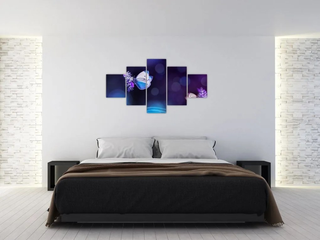 Obraz - Motyle na lawendie (125x70 cm)