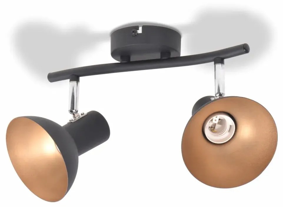 Czarno-złota lampa sufitowa z regulacją kloszy - EX117 L4-R17