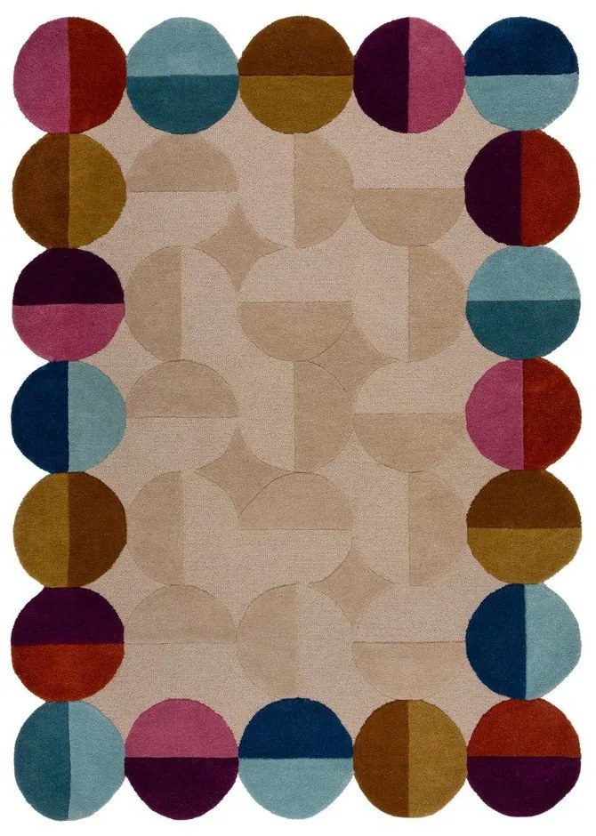 Beżowy wełniany dywan tkany ręcznie 200x290 cm Mia Textured Scallop – Flair Rugs