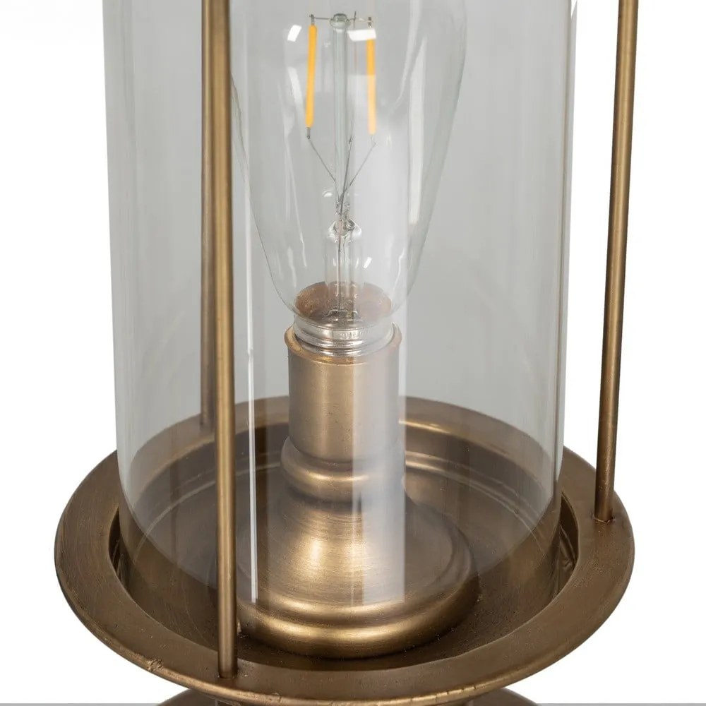Lampa stołowa LED w kolorze złota ze szklanym kloszem (wysokość 58 cm) – Ixia