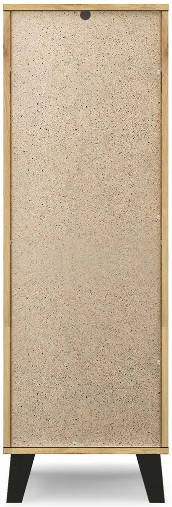 Wąska komoda z szufladami do salonu dąb artisan + kaszmir A5-K03