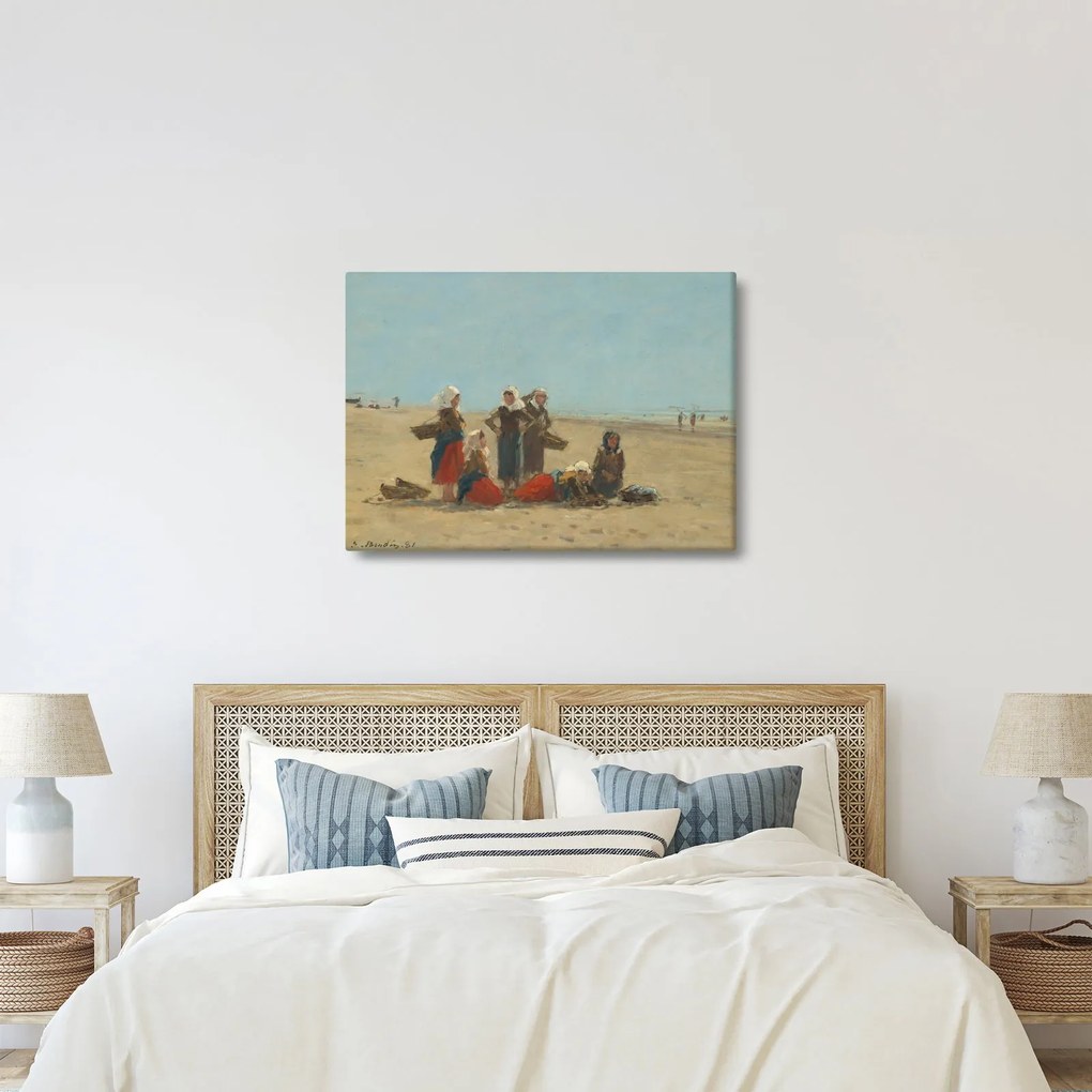 Obraz - Eugène Boudin, Women on the Beach at Berck, reprodukcje (70x50 cm)