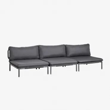 3-częściowa Modułowa Sofa Ogrodowa Roubly Grafitowa Szarość - Sklum