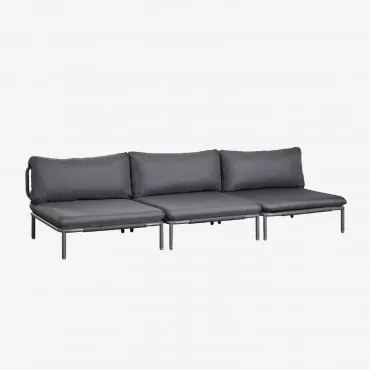 Sofa Modułowy Ogrodowy 3-częściowy Roubly Grafitowa Szarość - Sklum