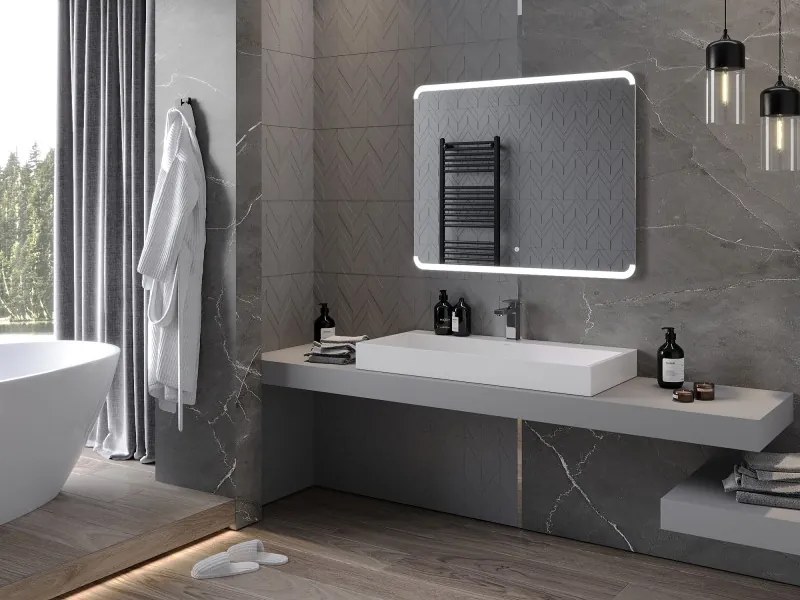 Mexen Nida lustro łazienkowe podświetlane 100 x 80 cm, LED 6000K, antypara - 9806-100-080-611-00
