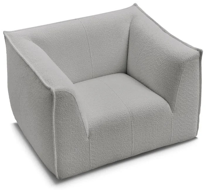 Jasnoszary fotel z materiału bouclé Giorgia – Bobochic Paris