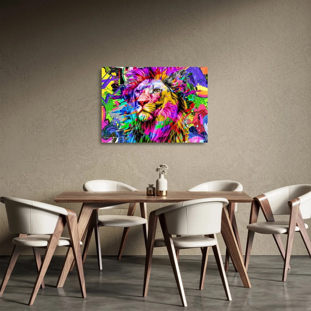 Obraz na szkle - obraz 3D lwa (70x50 cm)