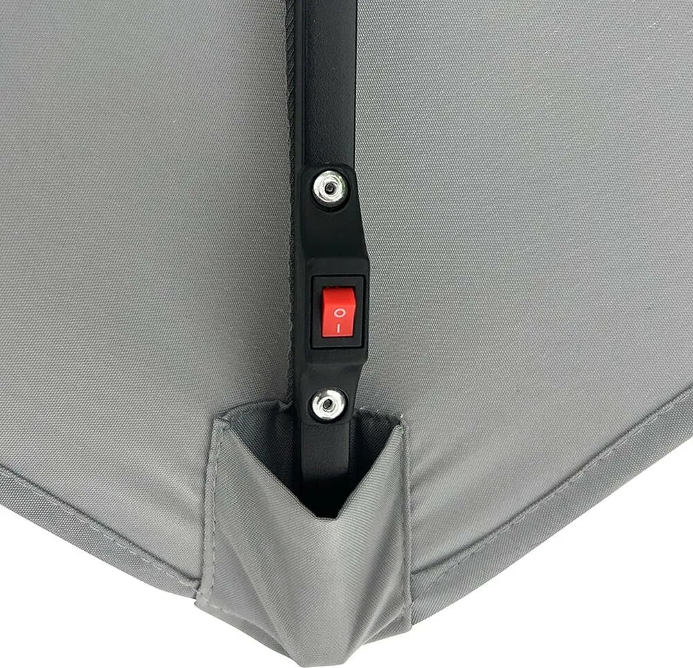 Avenberg Duży parasol z regulacją nachylenia Sunny LED 300, szary