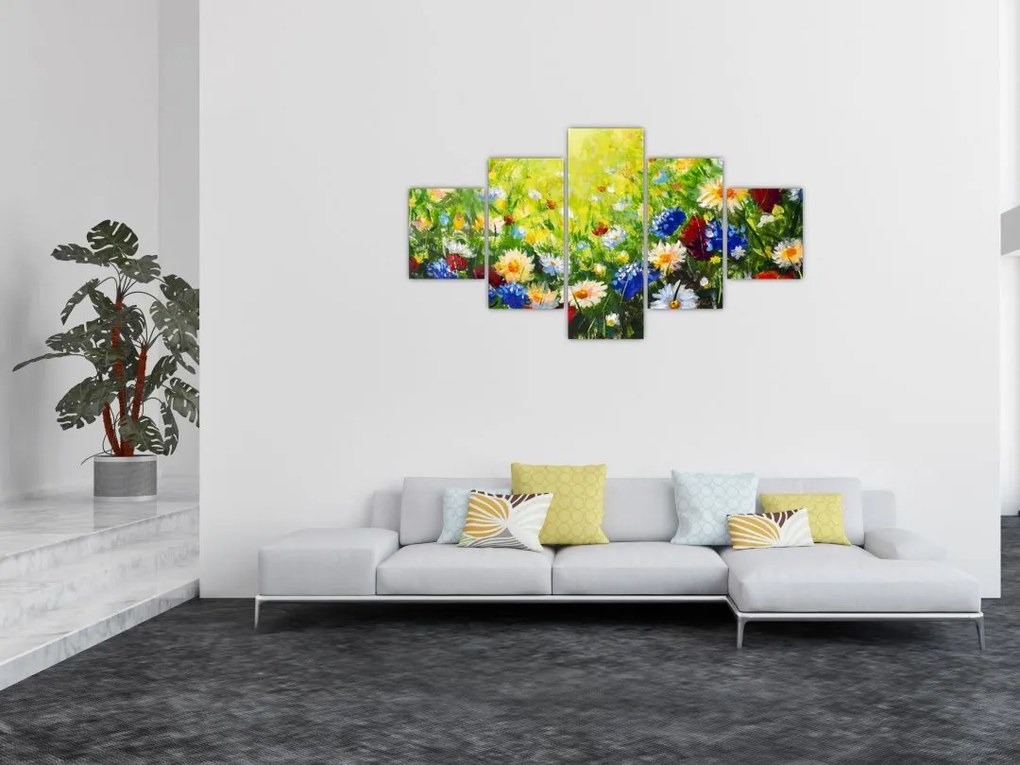 Obraz dzikich kwiatów (125x70 cm)
