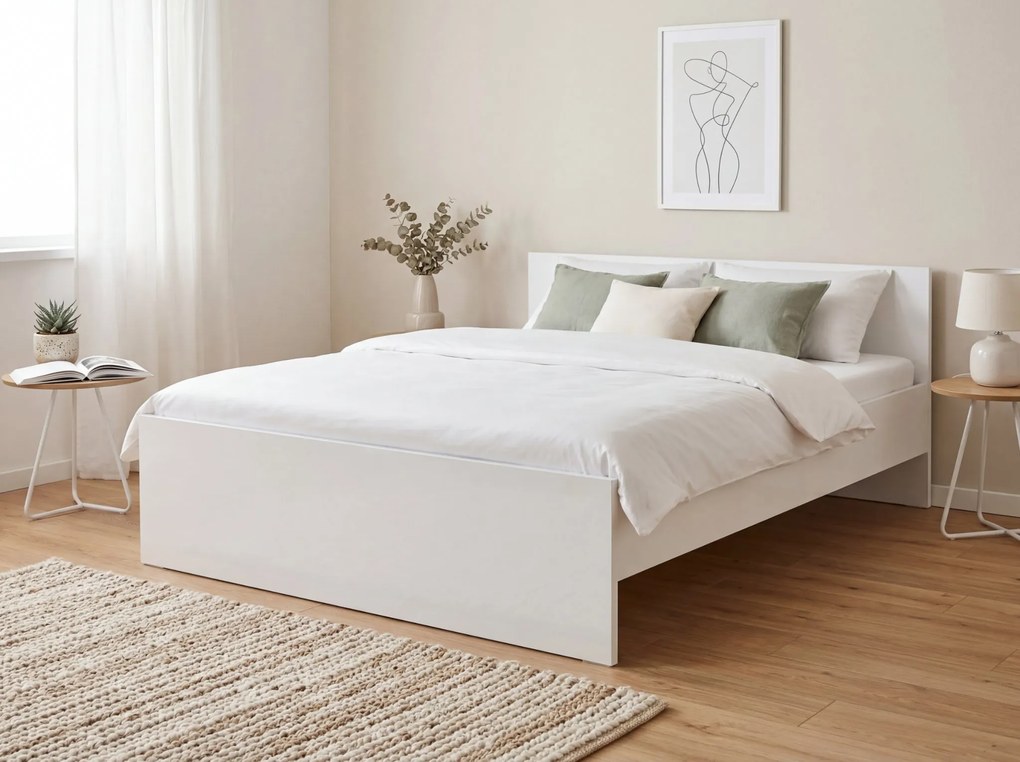 Łóżko ELISA 140 x 200 cm, białe Stelaż: Bez stelaża, Materac: Bez materaca