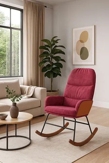 Bujany fotel w kolorze czerwonego wina E3-E16