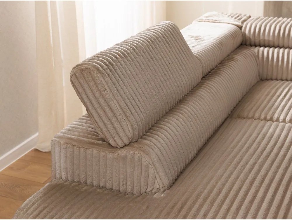 Brązowy sztruksowy narożnik (lewostronny/w kształcie litery L) Marbeya – Ropez