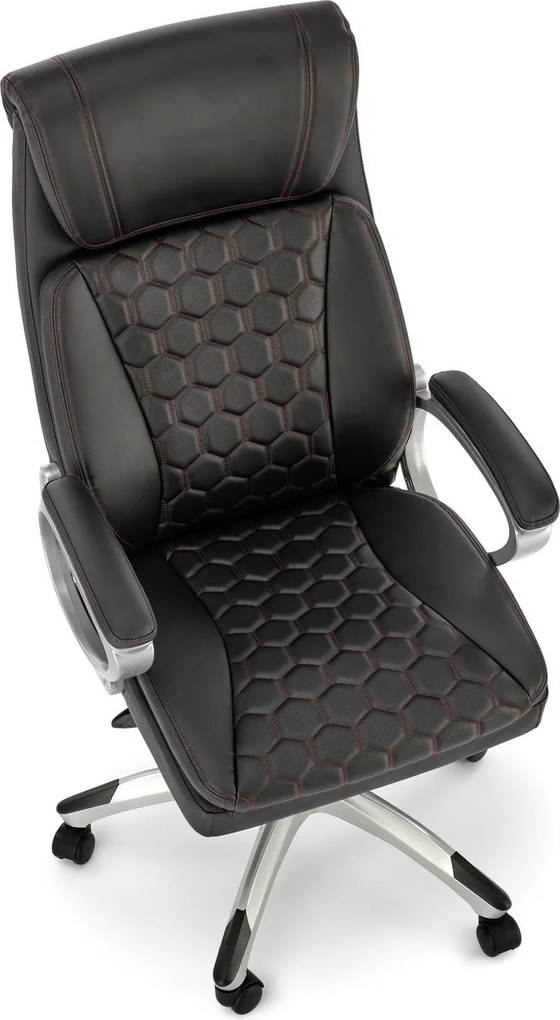 Czarny fotel do biura z ekoskóry Thomas Halmar