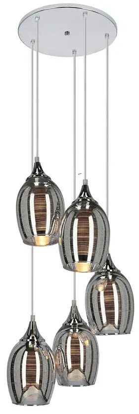 Srebrna szklana lampa wisząca - D147 G1-N34