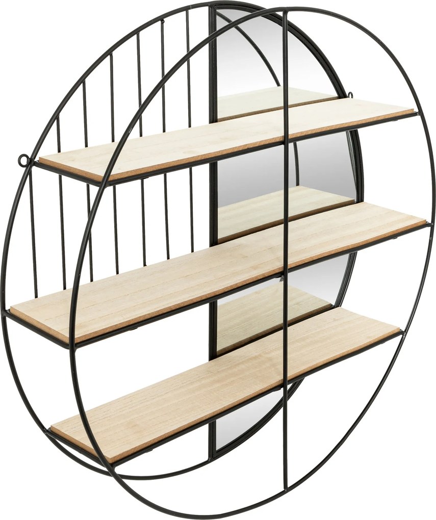 Okrągła półka wisząca z lustrem ZINA, Ø 56 cm