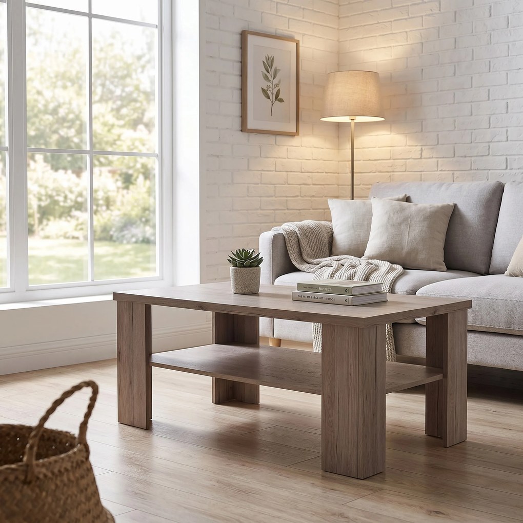 Ława LIVORNO 120 cm Stolik Kawowy do Salonu, Dąb
