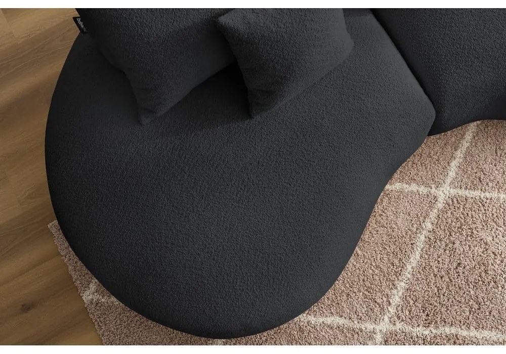 Ciemnoszara sofa z materiału bouclé 260 cm Saint-Germain – Bobochic Paris