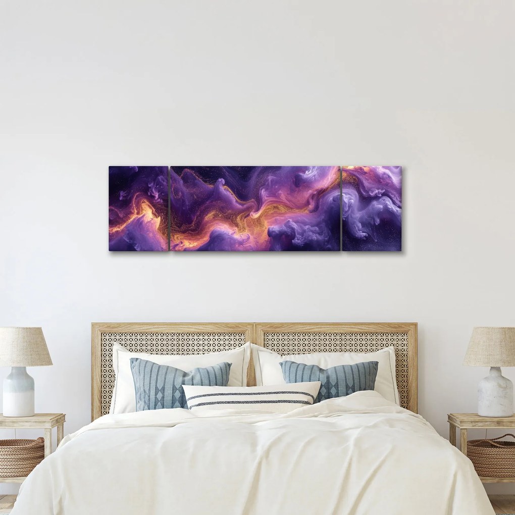 Obraz - Fioletowa Mgławica (170x50 cm)