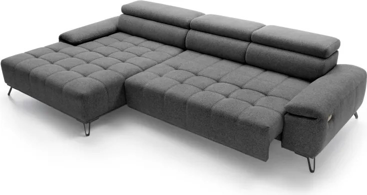 Narożnik PALLADIO MINI z elektryczną regulacją siedziska Lewostronny w tkaninie RIVIERA 38 WERSAL