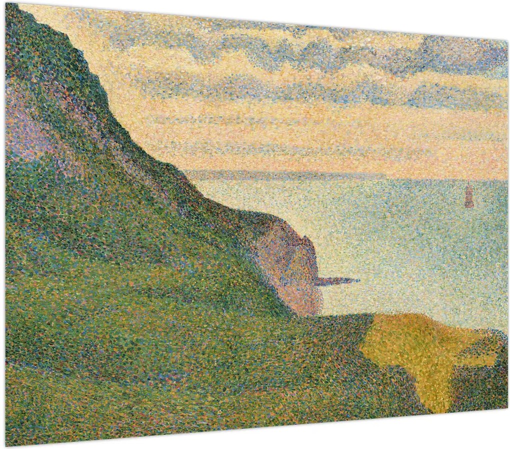Obraz na szkle - Georges Seurat, Seascape at Port-en-Bessin, Normandy, reprodukcje (70x50 cm)